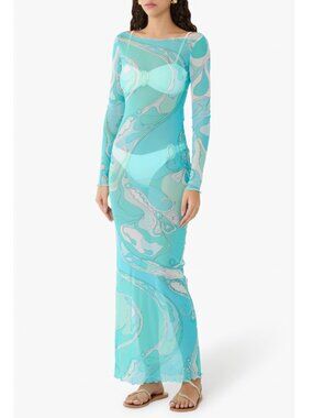 PUCCI Printed Tulle Maxi Dress